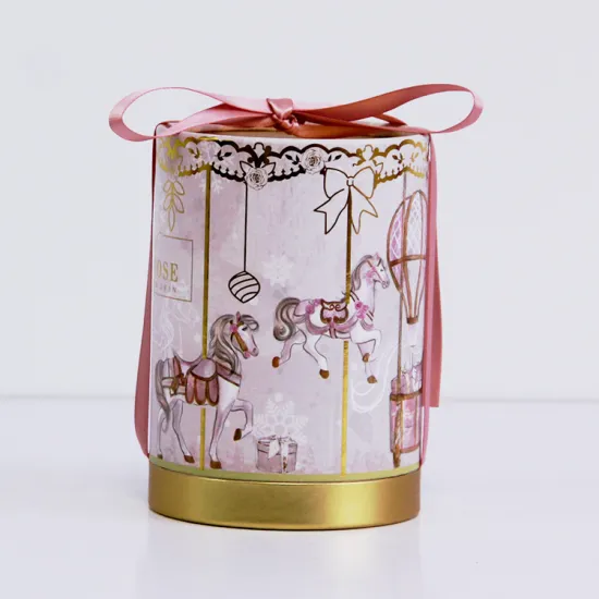 Customized printed cylindrical Christmas gift box