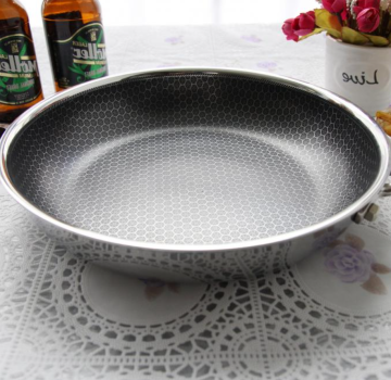 Honeycomb de acero inoxidable wok