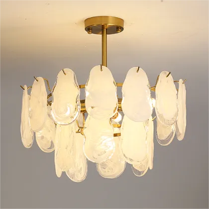 Cloudy Glass Pendant Lamp - Elegant Palace Style Princess Room Decor