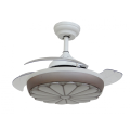 White Modern Retractable Fan Lamp with 3-Blades