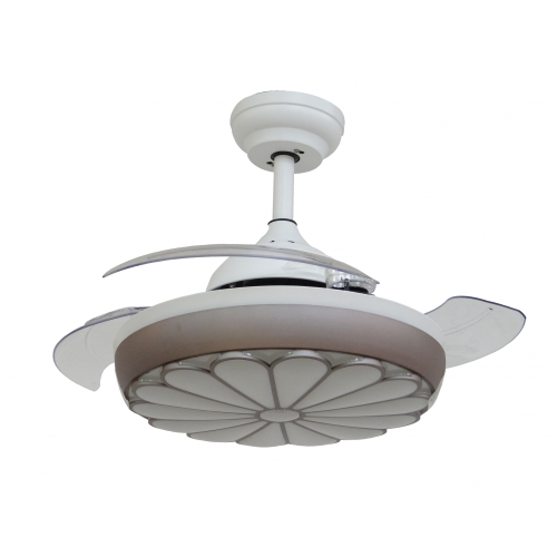 42-inch White Modern Ceiling Fan with 3-Blades