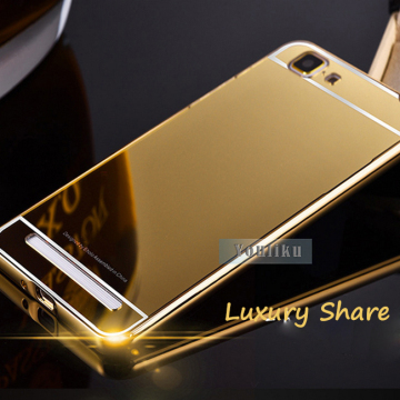 2016 Luxury Shiny bumper mirror PC aluminium back cover for huawei Honor Note 8 case for Honor 8 5A V8 mobile phone cover