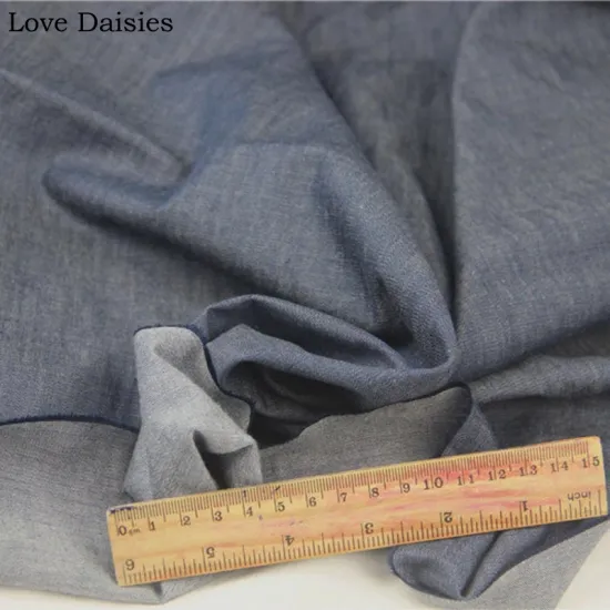 DARK BLUE Tencel/Cotton Solid Denim Fine Fabric for DIY Spring Summer Apparel Outwear Dress Pants Tissue Textile