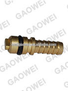 1/4 barb straight co2 inlet fitting with check valve and o ring, brass fitting