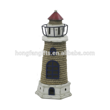 decorative miniature lighthouse souvenir with solar lights