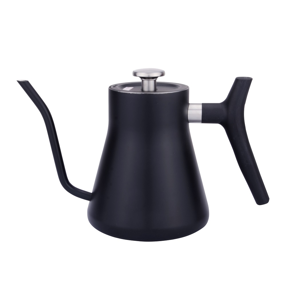 Drip Kaffe Kettle Svart med termometer 1.2L