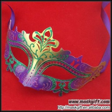 Wholesale High Quality Mardi Gras Color Plastic PPG Masquerade Mask