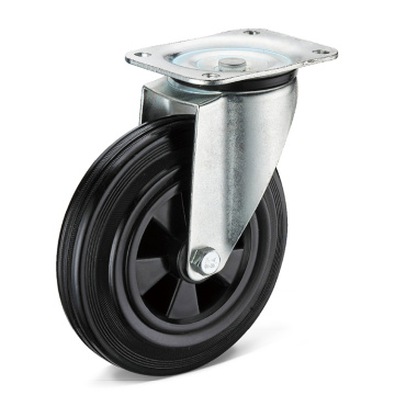 Industrial Black Gummi Caster Wheel Fixes C/W -Platte