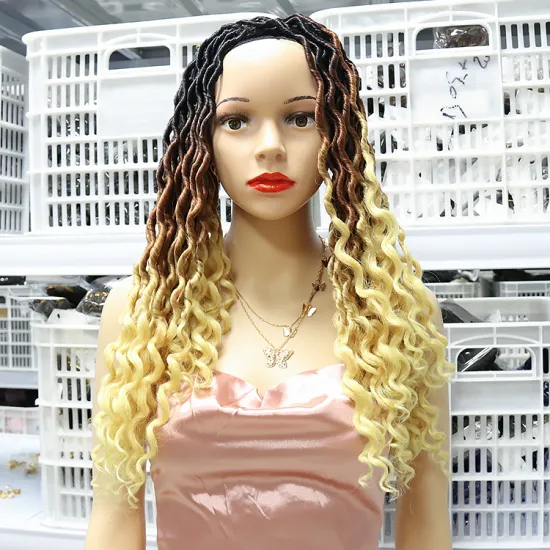Soft Loc Extensions With Curly Ends 3T 3 Tone Wavy Gypsy Locs Pre Looped Ombre Goddess Faux Locs Curly Crochet Braids