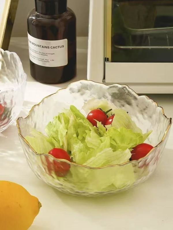 Elegant Frosted Glass Fruit Salad Bowl with Premium Feel