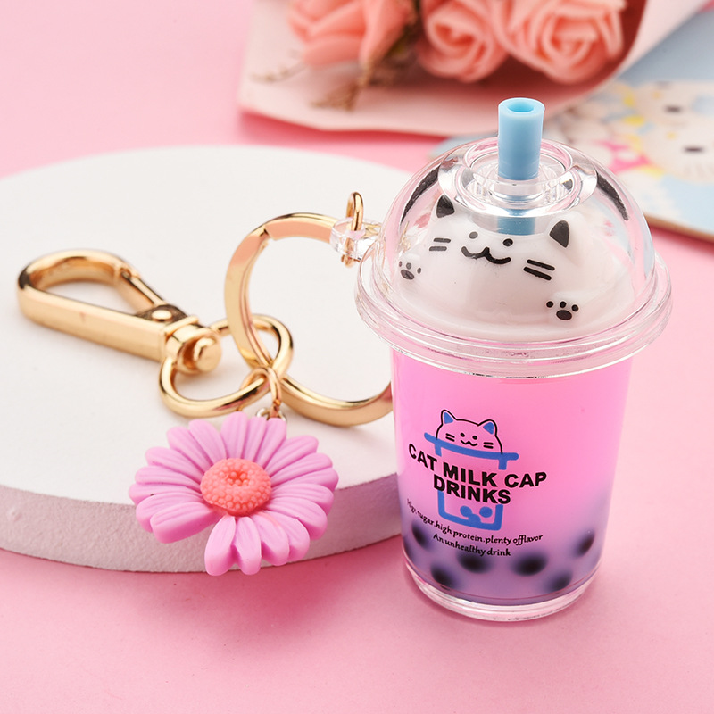 Milk Tea Liquid Keychain