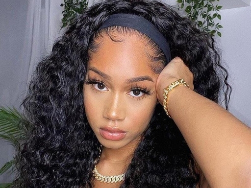 22 inch Water Wave Headband Wig Human Hair