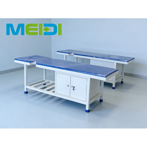 Mobile Stainless Steel Examination Bed with Storage Shelf & Hole