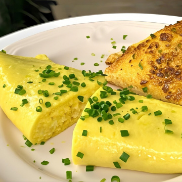 Omelete de ovo mexido suave (liso)