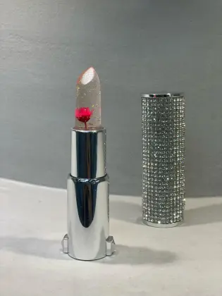 Crystal flower gold foil lipstick