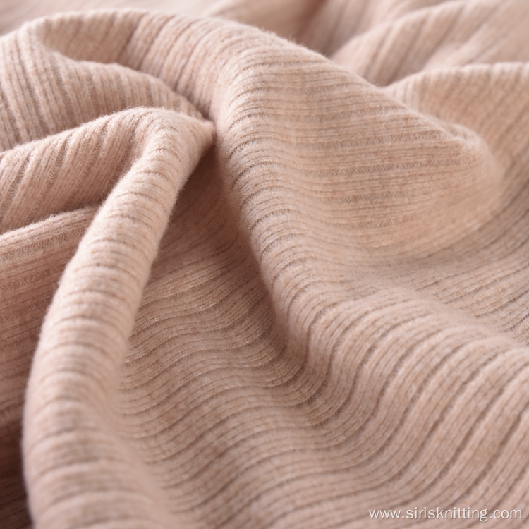 Polyester Rayon Hacci Rib Fabric Brushed