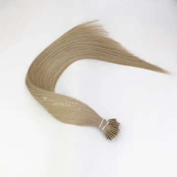 12A Silky Straight Topper Nano Human  Hair Extensions Ombre Color Black 22 Inch Blonde Color Nano Ring Human Hair Extensions