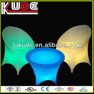 Rechargeable LED Luminous Plastic Garden/Outdoor Chairs and tables