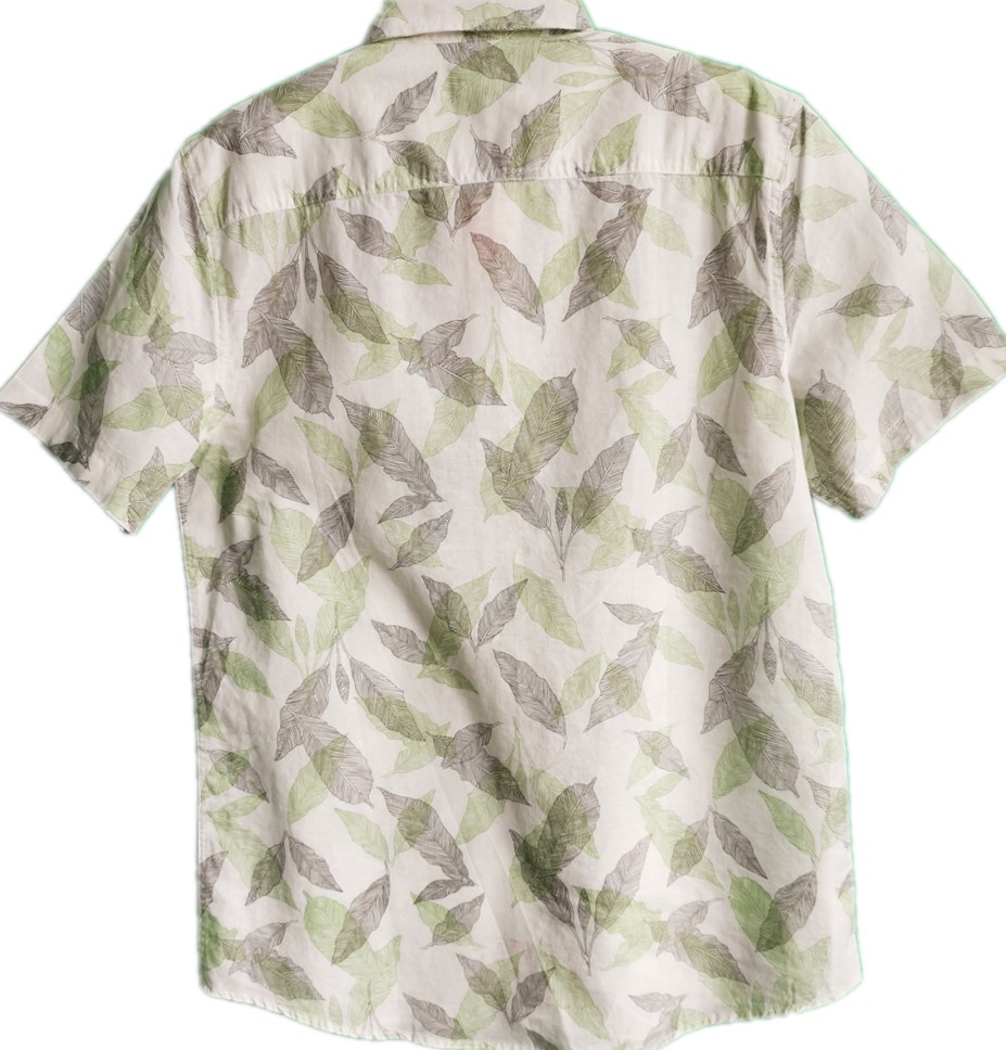 Causal Cotton Leaves Print Short Sleeve Shirt