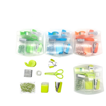 Portable 8-in-1 Plastic Box Mini Office Stationery Kit