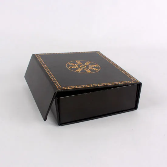 Custom Luxury Glossy Black Folding Gift Paper Box