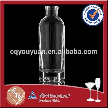 Round Clear 1000ML Flask Glass Bottle Alcohol 1L Glass Bottle