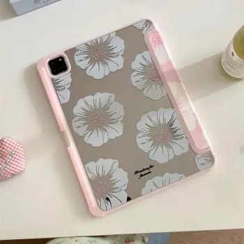 Korean Mirror Flower Fashion Tablet Cover for Apple iPad 12.9" - Full Cover Flap Protection