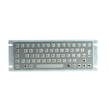 Brushed panlemount metal keyboard with trackball MKB-64A-TB