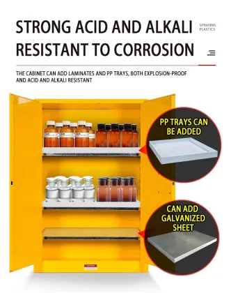 Large-capacity Explosion-proof Chemical Storage Cabinet with Movable Shelves for Gas Cylinder Safety