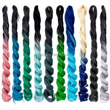 Wholesale 20inch Loose Curls Braiding Hair French Curls Synthetic Braiding Hair Spiral Curl Wavy Braids Pony Style For African