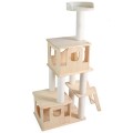 Luxury Cat Tree House Modern Design Cat Scratcher Tower Indoor Climbing Furniture Natural Wood Sisal Column Multi Level Carton