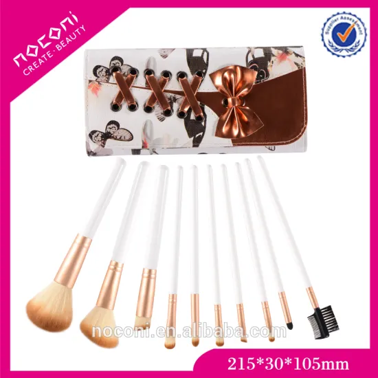 Guangzhou Factory Cheapest OEM Professional 10pcs High Quality Nylon Hair Mermaid Makeup Brush Set Gold Facial Brush Set
