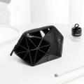 Cosmetic bag travel portable beauty girl women custom logo black zipper leather makeup storage bag