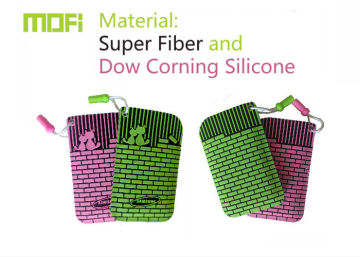 Green / Pink Mofi Personalized Size Protective Dow Corning Silicone Samsung Mobile Pouches