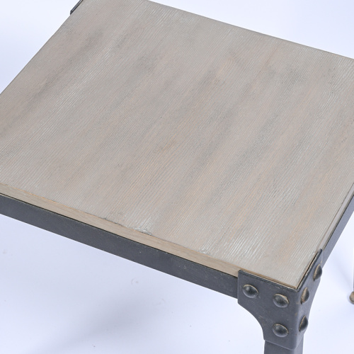 Iron and wood small coffee table