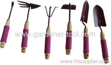 6pcs tuin hout behandelen Tools Sets omvatten schop, rake, frees, schoffel, schoffel,