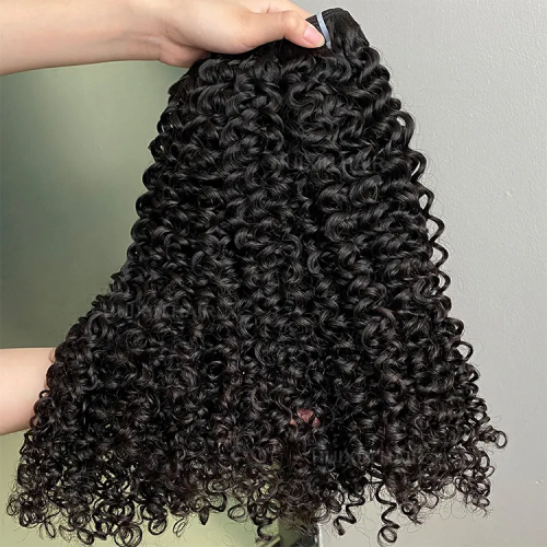 100% raw virgin Brazilian Indian thick human hair extension natural black color kinky curly bundle