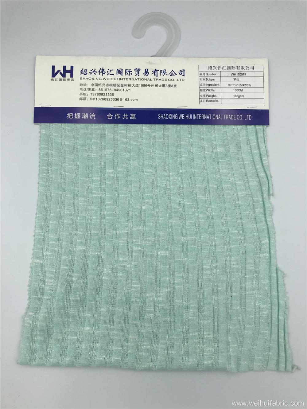 High Quality Ribbing Knitted R/T/SP Light Green Fabrics