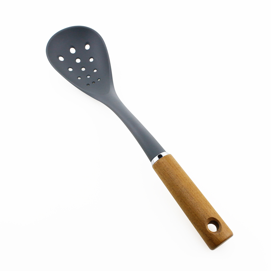 Set di utensili da cucina in nylon con manico in legno 6 pezzi