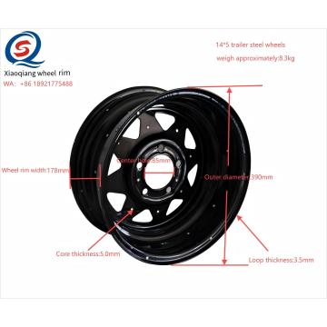 Borde de rueda de acero de remolque de calidad premium de 390 mm