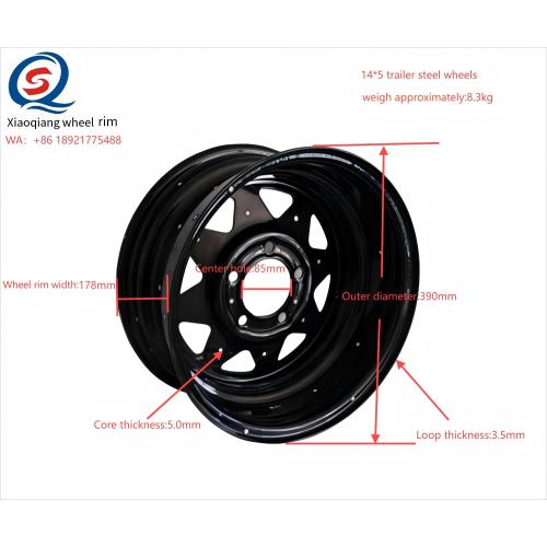 Borde de rueda de acero de remolque de calidad premium de 390 mm