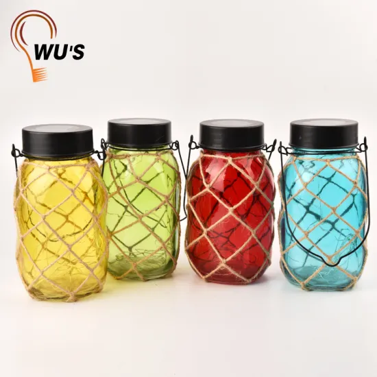 1W power 15 warm glass ball light home decoration lights solar crackle glass lamp