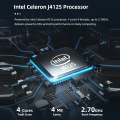 Faktor bentuk kecil 8GB LPDDR4 J4125 Mini PC