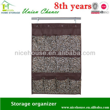 Leopard printed in TC fabric hanging wall pocket storage organizer