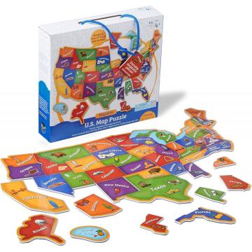 Amazon Hot Selling Custom Kids Educational米国の地図パズルEva Foam Magnetic Puzzle