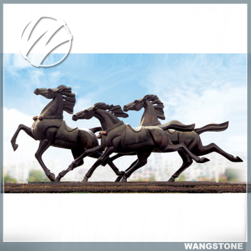 Plaza use large brass horse sculpture