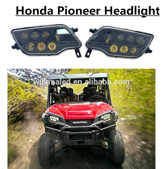 2x Led Headlight For Honda Pioneer 1000 Sxs 1000 Driving Headlamp Black