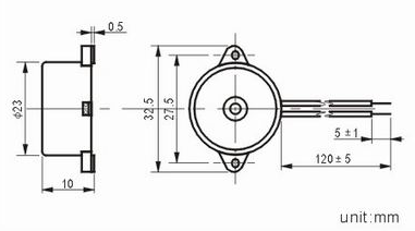 23mm piezo buzzer