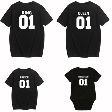 Summer Mommy And Me Clothes King Queen Prince Princess Shirt Family Matching Outfits Looks T Shirt Daddy Mom Baby Girl Clothes