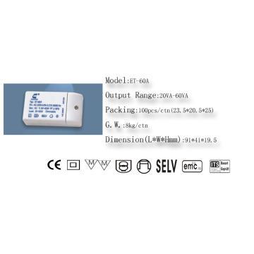 12VAC halogen Electronic Transformer